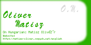 oliver matisz business card